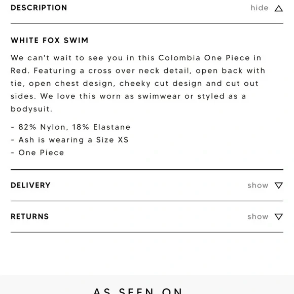 White Fox Boutique Columbia One-Piece Swimsuit Red ❤️ Sz Medium NWT - Picture 12 of 12